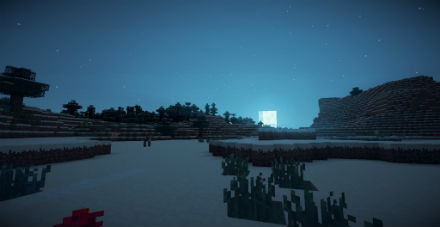 Noche en Minecraft.