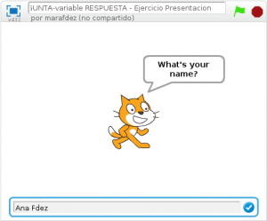 Clase de programación con Scratch. Ejercicio presentación.